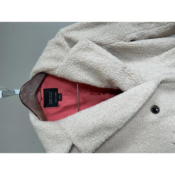 Sanctuary Women's Cream Faux Shearling Peacoat Jacket, Size M - Picture 6 of 9